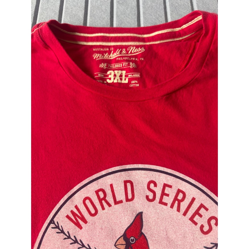 Mitchell & Ness St Louis Cardinals 1942 World Series Red T-Shirt Mens 3XL - Picture 2 of 7
